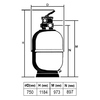 Фильтр "Aster" Ø 750 мм, 21 м3/ч, с верхним подключением, засыпка 0,6 м -  Оборудование для бассейнов Екатеринбург Оборудование для бассейна