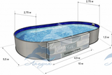 Бассейн ГИГАБАСС овальный вкапываемый 10х5,5х1,5 м каркасный морозоустойчивый -  Оборудование для бассейнов Екатеринбург Оборудование для бассейна